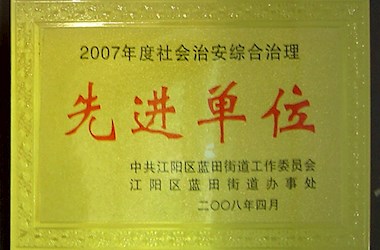 2007年度社会治安综合治理先进单位